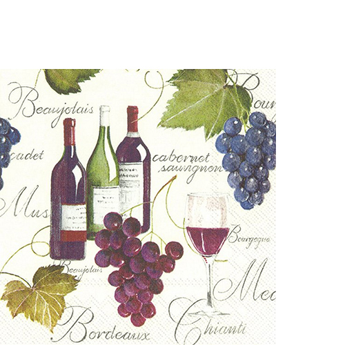 20 kleine Cocktailservietten Bordeaux - Herstellung von Rotwein 25x25cm