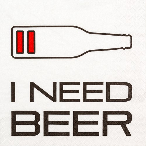 20 Servietten I need Beer - Bierbedarf 33x33cm