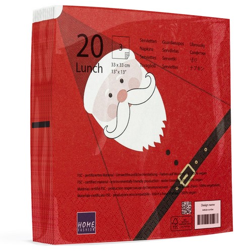 20 Servietten Fold me Santa - Santa zum Falten 33x33cm