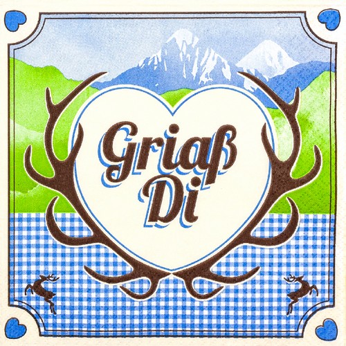 20 Servietten Griaß Di - Grüß  Dich 33x33cm