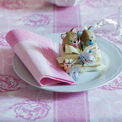 50 Servietten Cottone Dinner Linum rosa 40x40cm