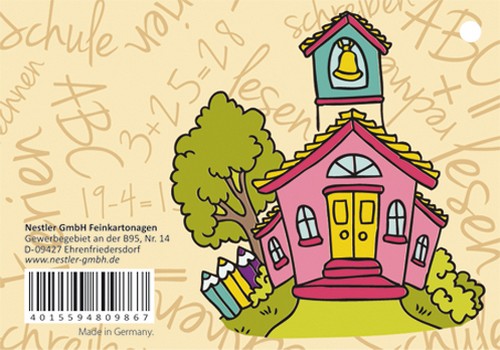 Schultütenanhänger mit Namenskärtchen Schule 10x7cm 5 Stück
