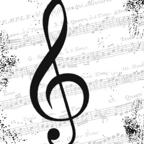 20 Servietten I love Music - Schwarzer Notenschlüssel 33x33cm