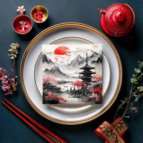 20 Servietten Asian Day - Asiatischer Tag 33x33cm