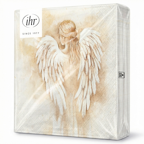 20 Servietten Romantic Angel cream - Mädchen als Engel creme 33x33cm