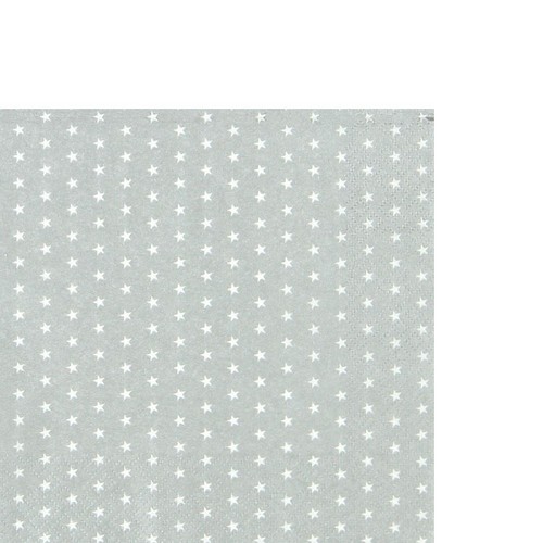 20 kleine Cocktailservietten Mini Stars silver - Mini Sterne silber 25x25cm