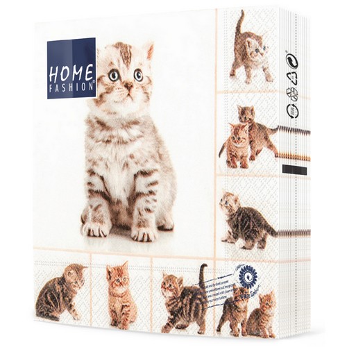 20 Servietten Meow - Verspielte Katzen 33x33cm