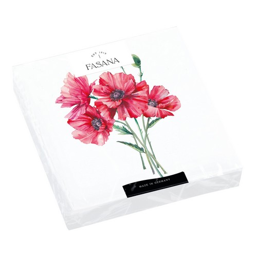 20 Servietten Poppy - Mohnblumen einzeln 33x33cm