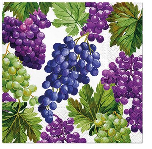 20 Servietten Natural Grapes- Weintrauben aus der Natur 33x33cm