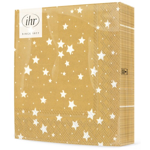 20 Servietten Stella Di Natale gold - Sternenschauer auf Gold 33x33cm