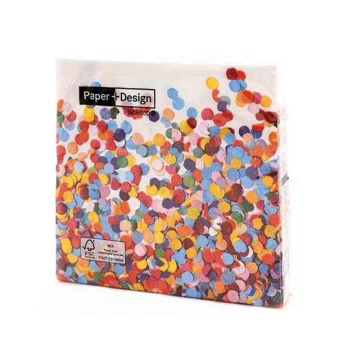 20 Servietten Konfetti 33x33cm