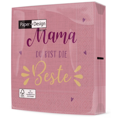 20 Servietten Beste Mama - Mama, die Beste 33x33cm