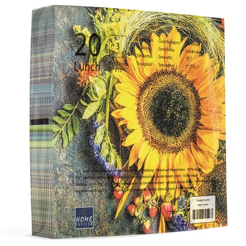 20 Servietten Sunny Autumn - Sonnenblume im Naturgesteck 33x33cm