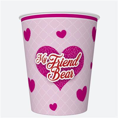 8 Pappbecher My Friend Bear - Mein bester Freund 250ml Ø5,5-8cm, H9cm