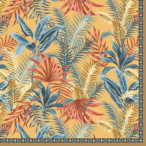 20 Servietten Equatorial - Farbige Tropenpflanzen 33x33cm
