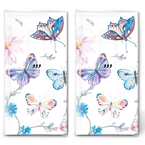 2x 10 Taschentücher Butterflies - Schmetterlinge in blau