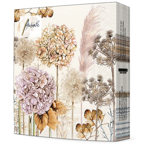 20 Servietten Dried Flowers - Wunderschöne Trockenblumen 33x33cm