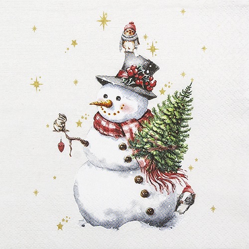 20 Servietten Cute Snowman - Schneemann und Freunde 33x33cm