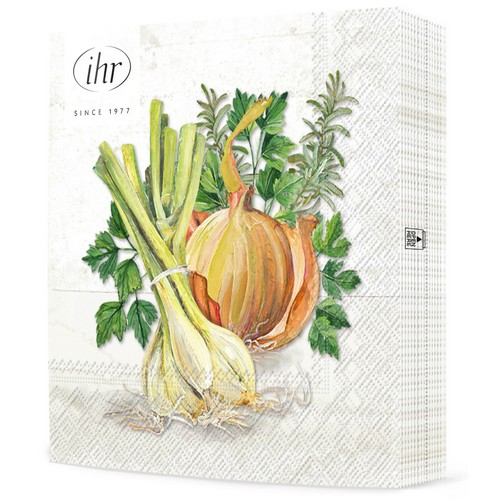 20 Servietten Onions - Frische Zwiebeln 33x33cm
