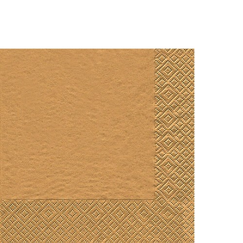 20 kleine Cocktailservietten Uni gold 25x25cm