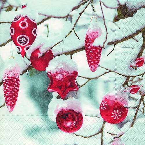 20 Servietten Winter Snowy 33x33cm