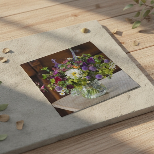 20 Servietten Blooming vase - Echter Blumenstrauß lila 33x33cm