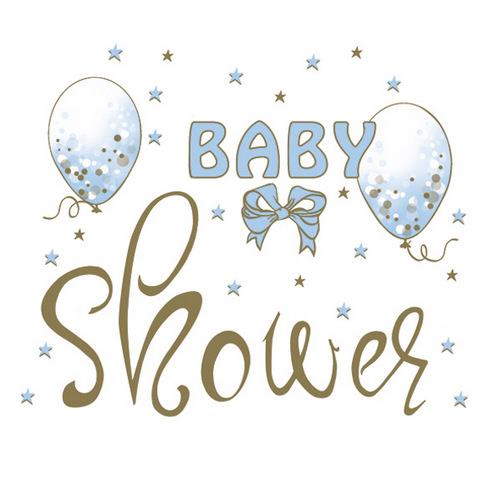 20 Servietten Baby Shower blue 33x33cm