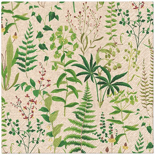 20 Servietten aus Recycling Papier We care Herbal Garden - Alles rund um Kräuter 33x33cm