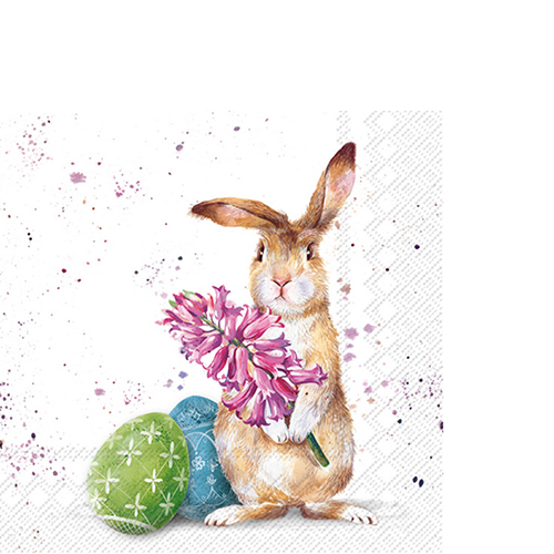 20 kleine Cocktailservietten Splash Bunny 25x25cm