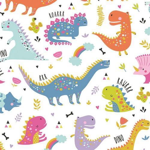 20 Servietten Funny Dinosaurs - Bunte Dinosaurier 33x33cm