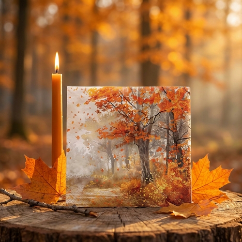 20 Servietten Autumn Tree - Zauberhafter Herbstwald 33x33cm