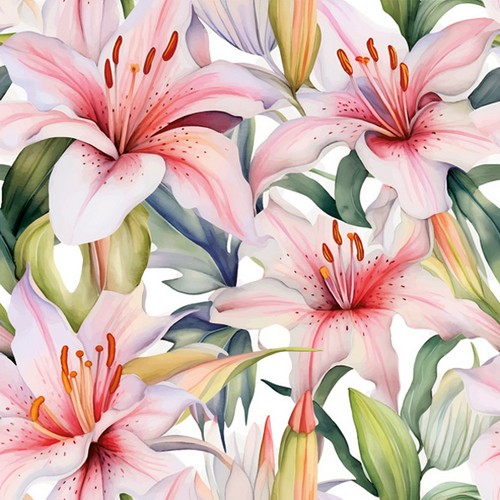 20 Servietten Light Pink Lilies - Alles voller Lilien 33x33cm
