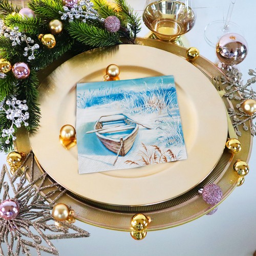 Papierservietten ARCTIC Ice Blue – 20 Stück, 33x33 Cm, Dreilagig, Nachhaltig