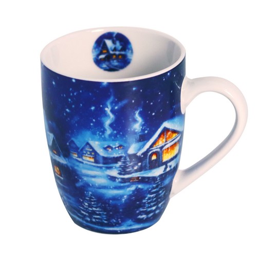 Tasse aus Porzellan Dreamy Winter Village - Märchenhaftes Winterdorf 0,32L, Höhe 10,5cm