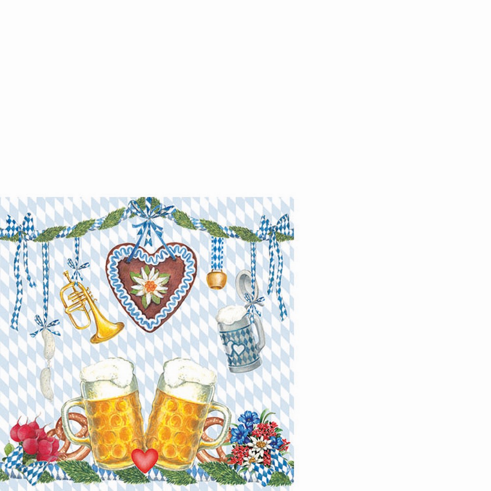 20 kleine Cocktailservietten Beer Festival - Bierfest 25x25cm