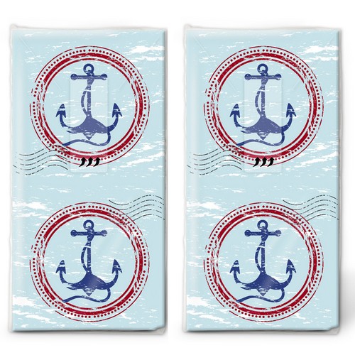 2x 10 Taschentücher Anchor - Anker als Postkarte