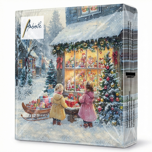 20 Servietten Toy Shop - Kinder staunen am Schaufenster 33x33cm