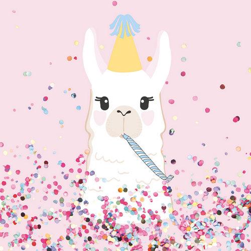 20 Servietten Llama Party - Lama in Partystimmung 33x33cm
