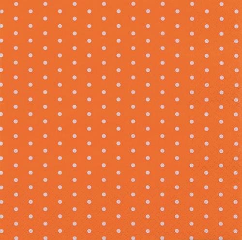 20 Servietten Mini Dots orange - Mini-Punkte orange 33x33cm