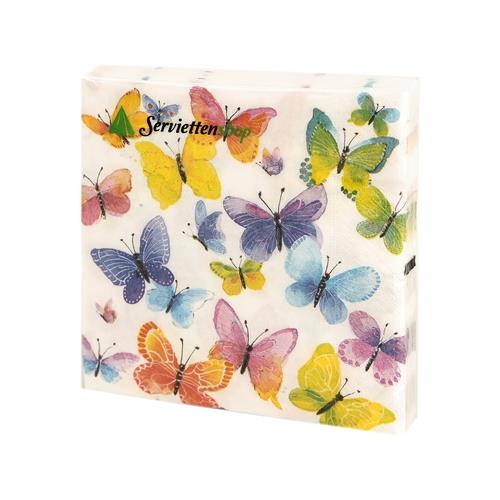 20 Servietten Flying Colours - Überall bunte Schmetterlinge 33x33cm
