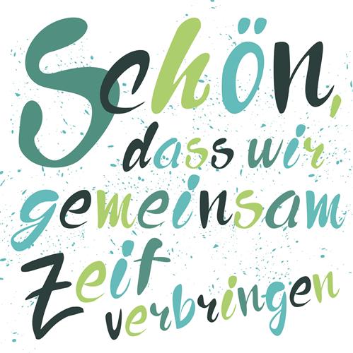 20 Servietten Gemeinsame Zeit blue / green - blau / grün 33x33cm