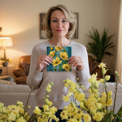 20 Servietten Elegant yellow Flowers - Elegante gelbe Blumen 33x33cm