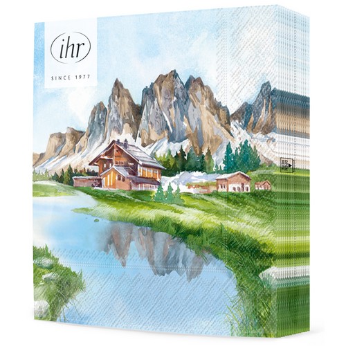 20 Servietten Mountain Valley - Gebirge am Fluss 33x33cm