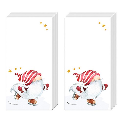 2x 10 Taschentücher Niels red - Winterzwerg auf Kufen