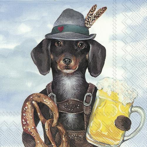 20 Servietten Waldi – Bayerischer Hund 33x33cm