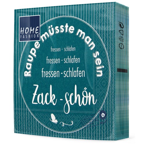 20 Servietten Zack-Schön - Raupe müsste man sein 33x33cm