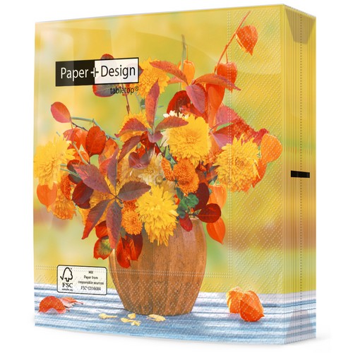 20 Servietten Autumn whisper - Herbstbouquet auf Tisch 33x33cm
