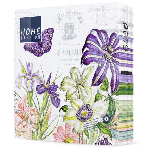20 Servietten Belle Jardin - Vintage Komposition mit Blumen 33x33cm