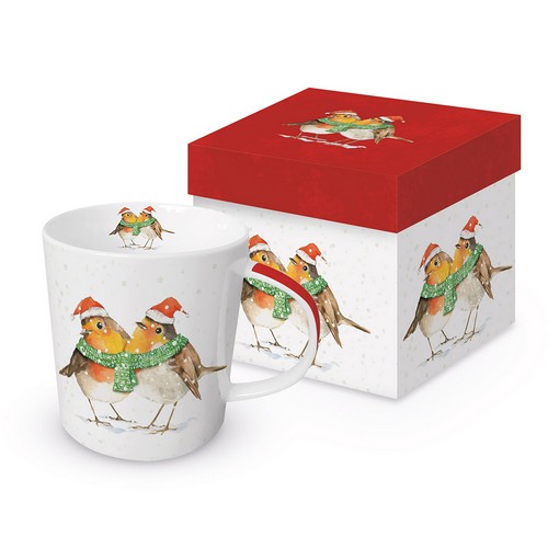 Tasse aus Porzellan Frida & Fritz Winter - Wintervögel verbunden 0,4L, Höhe 9,7cm