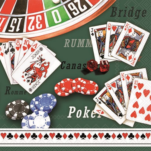 20 Servietten Casino - Tag im Casino 33x33cm